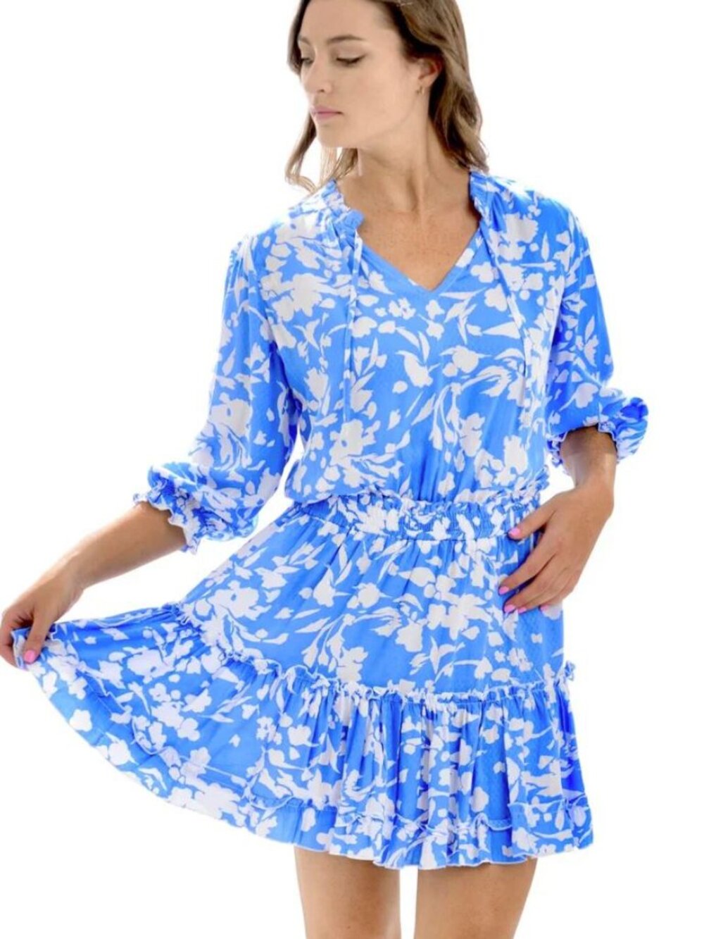 Walker & Wade Ibiza Dress - Cornflower Blue, XL
